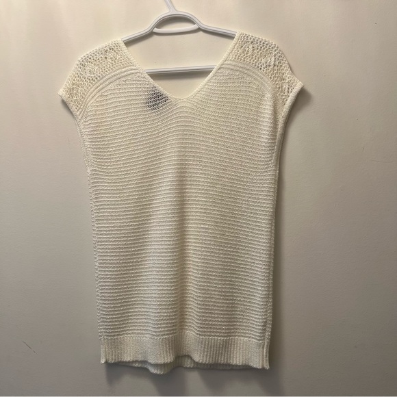 Ann Taylor Factory Sweater Knit Top Cream Ivory US M - Picture 2 of 6